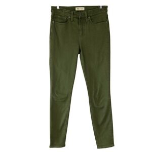 Madewell 9" High-Rise Skinny Jeans Olive Green Size 28 Viscose Blend Stretch